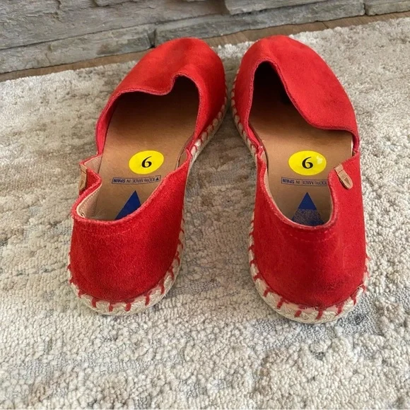 Verbenas Espadrille Carmen Serraje Fuego Loafers Slip On Red Suede Leather: 9 - Picture 4 of 8